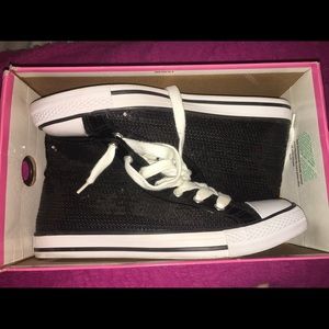 Black Sequin Women Sneakers